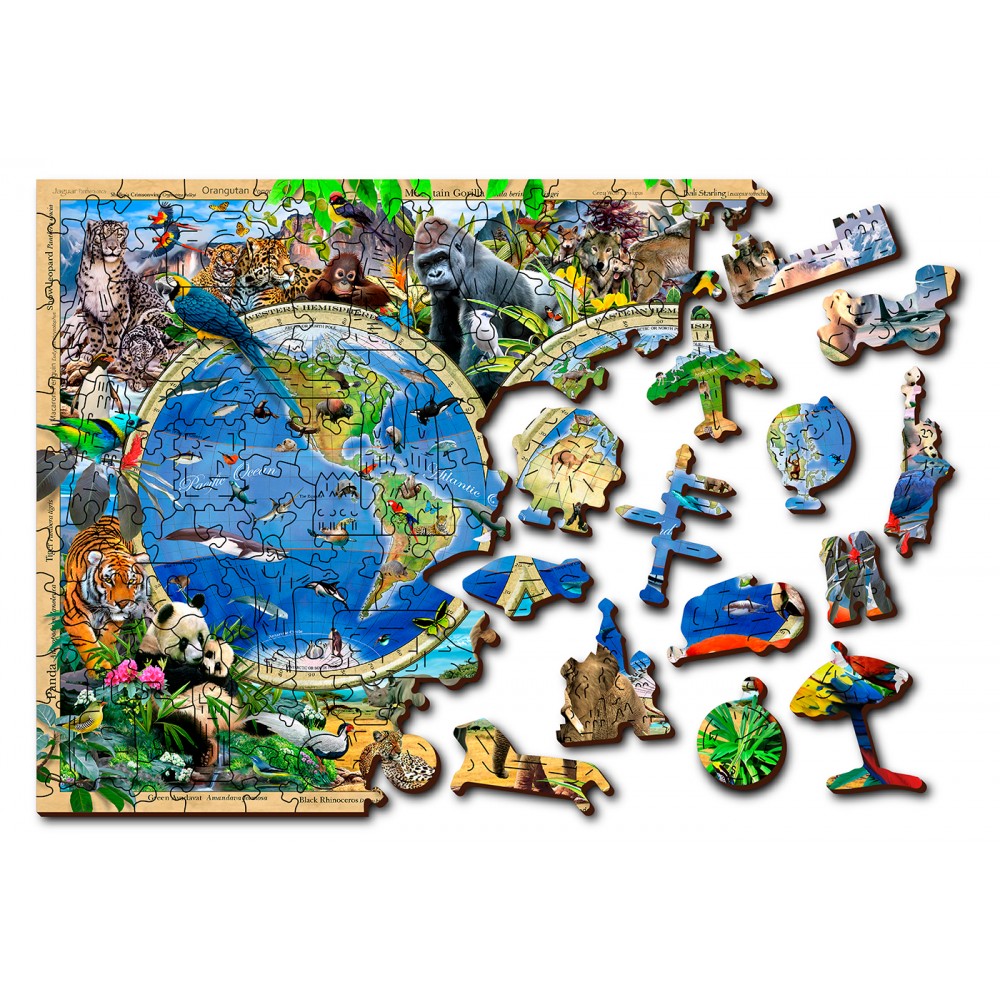 Animal Kingdom Map Puzzle Wood